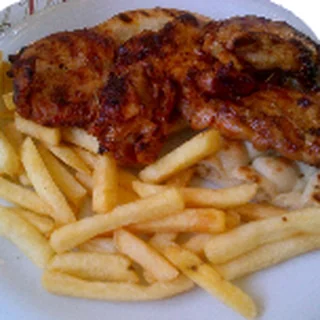 Poulet grillé et frites
